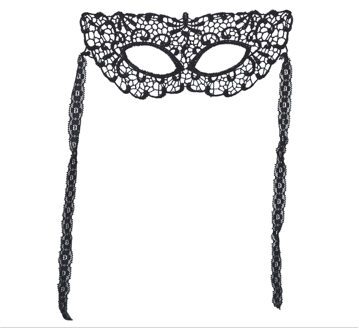 Verkleed oogmasker - zwart kant - volwassenen - Halloween/gemaskerd bal - burlesque - Verkleedmaskers