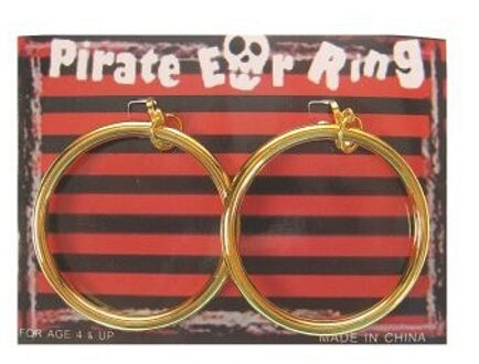 Verkleed oorbellen Piraten - goud - oorringen - carnaval thema accessoires Goudkleurig