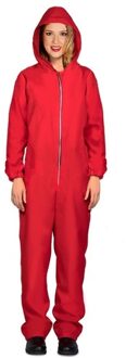 Verkleed overall gevangene Papel - rood - voor volwassenen - gevangenis outfit - M;;