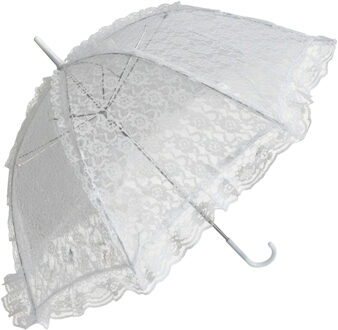 Verkleed parasol - kant - wit - dames - geschiedenis - nette dame - rainessance