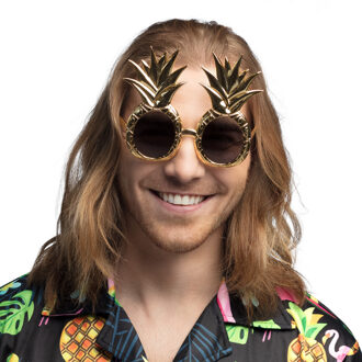 verkleed party bril Ananas - Tropisch/hawaii thema - goud