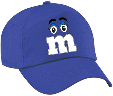 Verkleed pet voor kinderen - letter M - blauw - unisex - carnaval - themafeest