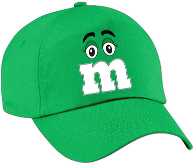 Verkleed pet voor volwassenen - letter M - groen - unisex - carnaval