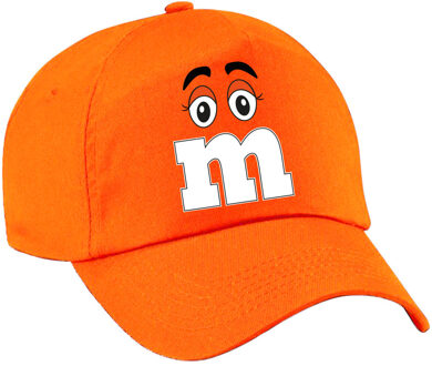 Verkleed pet voor volwassenen - letter M - oranje - unisex - carnaval