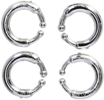 Verkleed piercings - 4x - punker - rocker - emo - Carnaval/verkleedaccessoires - kunststof