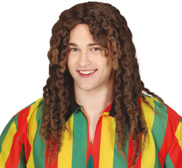 Verkleed pruik heren Hippie - dreadlocks/rasta/bob - bruin - Jamaica/stoner/reggae