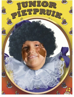 Verkleed pruik Piet - 2x stuks - voor kinderen - zwart - krullend haar - Sinterklaas verkleedkleding