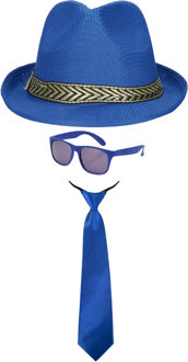 Verkleed set Lou Bandy Gondolier hoedje - beige - met rode hals zakdoek - voor volwassenen