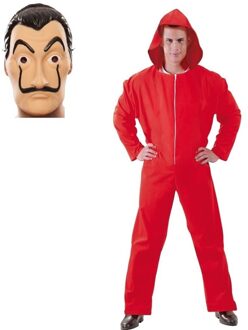 Verkleed set overall met masker La casa de Papel voor heren L