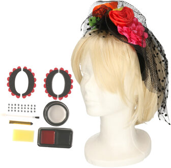 Verkleed setje Day of the Dead - sugar skull schmink en diadeem - Halloween/Carnaval accessoires