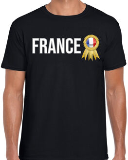 Verkleed shirt heren - France - zwart - supporter - themafeest - Frankrijk S