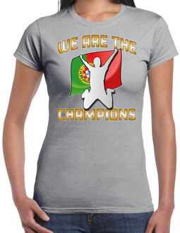 Verkleed shirt voor dames - Portugal - grijs - voetbal supporter - themafeest S