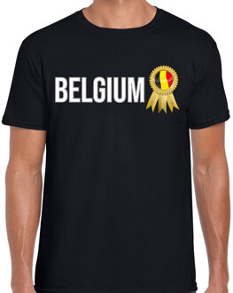 Verkleed shirt voor heren - Belgium - zwart - supporter - themafeest - Belgie L