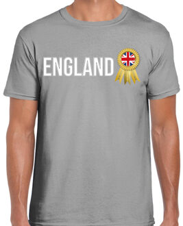 Verkleed shirt voor heren - England - grijs - supporter - themafeest - UK L