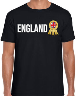 Verkleed shirt voor heren - England - zwart - supporter - themafeest - UK S