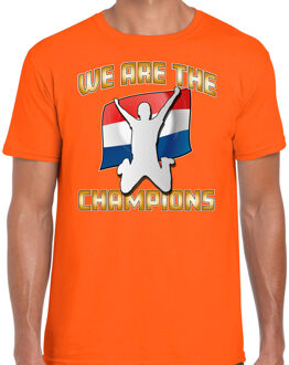 Verkleed shirt voor heren - Nederland - oranje - voetbal supporter - themafeest L