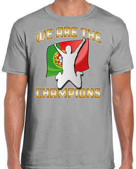 Verkleed shirt voor heren - Portugal - grijs - voetbal supporter - themafeest L
