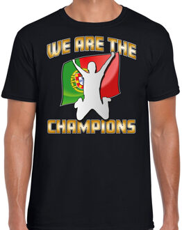 Verkleed shirt voor heren - Portugal - zwart - voetbal supporter - themafeest XL