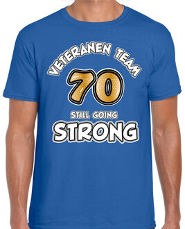 Verkleed shirt voor heren - veteranen - blauw - verjaardag - 70 jaar L