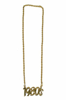 Verkleed sieraden ketting - thema Eighties/jaren 80 - feestartikelen - goudkleurig