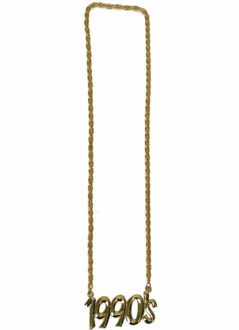Verkleed sieraden ketting - thema Nineties/jaren 90 - feestartikelen - goudkleurig - Verkleedsieraden
