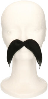 Verkleed snor - lang - zwart - zelfklevend - nepsnor - Carnaval accessoires