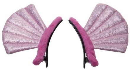 Verkleed/speelgoed zeemeermin schelpen op clip voor meisjes Roze