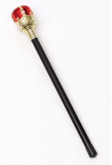 Verkleed staf - Koninklijke scepter met rode steen - 45 cm - carnaval accessoires koning/koningin