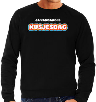 Verkleed sweater voor heren - kusjesdag - zwart - carnaval - foute party XL