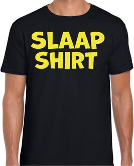 Verkleed t-shirt heren - pyjama party - zwart - glitter geel M