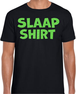 Verkleed t-shirt heren - pyjama party - zwart - glitter groen S