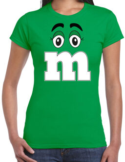 verkleed t-shirt M voor dames - groen - carnaval/themafeest kostuum S