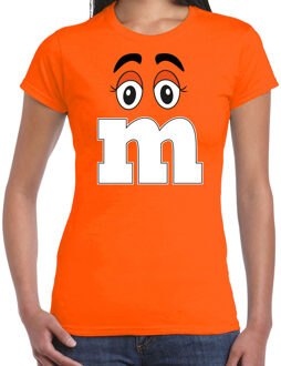 verkleed t-shirt M voor dames - oranje - carnaval/themafeest kostuum L