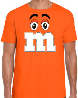 verkleed t-shirt M voor heren - oranje - carnaval/themafeest kostuum M