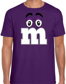 verkleed t-shirt M voor heren - paars - carnaval/themafeest kostuum 2XL