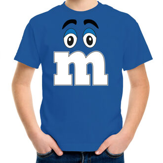 verkleed t-shirt M voor kinderen - blauw - jongen? - carnaval/themafeest kostuum M (116-134)