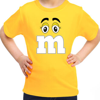verkleed t-shirt M voor kinderen - geel - meisje - carnaval/themafeest kostuum S (110-116)