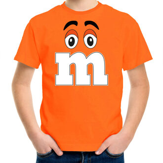 verkleed t-shirt M voor kinderen - oranje - jongen? -carnaval/themafeest kostuum XS (104-110)