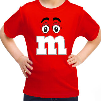 verkleed t-shirt M voor kinderen - rood - meisje - carnaval/themafeest kostuum L (140-152)