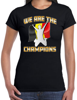 Verkleed T-shirt voor dames - Belgie - zwart - voetbal supporter - themafeest L