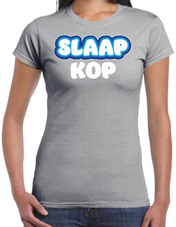 Verkleed T-shirt voor dames - slaapkop - grijs - carnaval - foute party XS