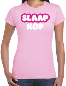 Verkleed T-shirt voor dames - slaapkop - roze - carnaval - foute party S