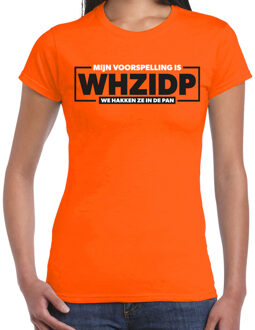 Verkleed T-shirt voor dames - voorspelling - oranje - EK/WK voetbal supporter XS