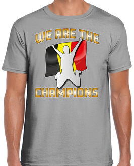 Verkleed T-shirt voor heren - Belgie - grijs - voetbal supporter - themafeest M