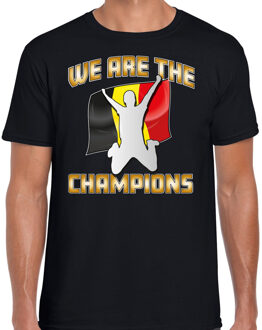 Verkleed T-shirt voor heren - Belgie - zwart - voetbal supporter - themafeest S