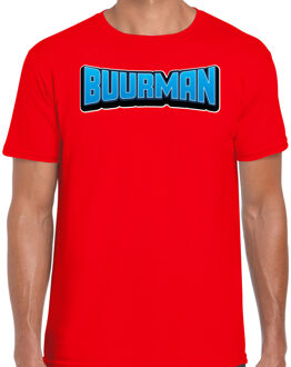 Verkleed t-shirt voor heren - buurman en buurman - rood - foute party/carnaval XL