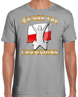 Verkleed T-shirt voor heren - Polen - grijs - voetbal supporter - themafeest XL