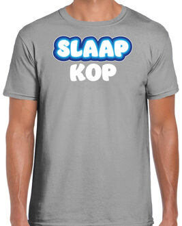 Verkleed T-shirt voor heren - slaapkop - grijs - carnaval/foute party 2XL
