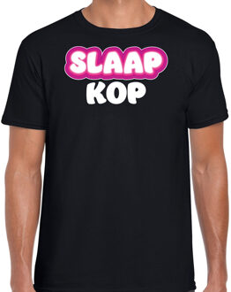 Verkleed T-shirt voor heren - slaapkop - zwart - carnaval/foute party S
