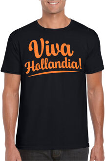 Verkleed T-shirt voor heren - viva hollandia - zwart - EK/WK voetbal supporter M